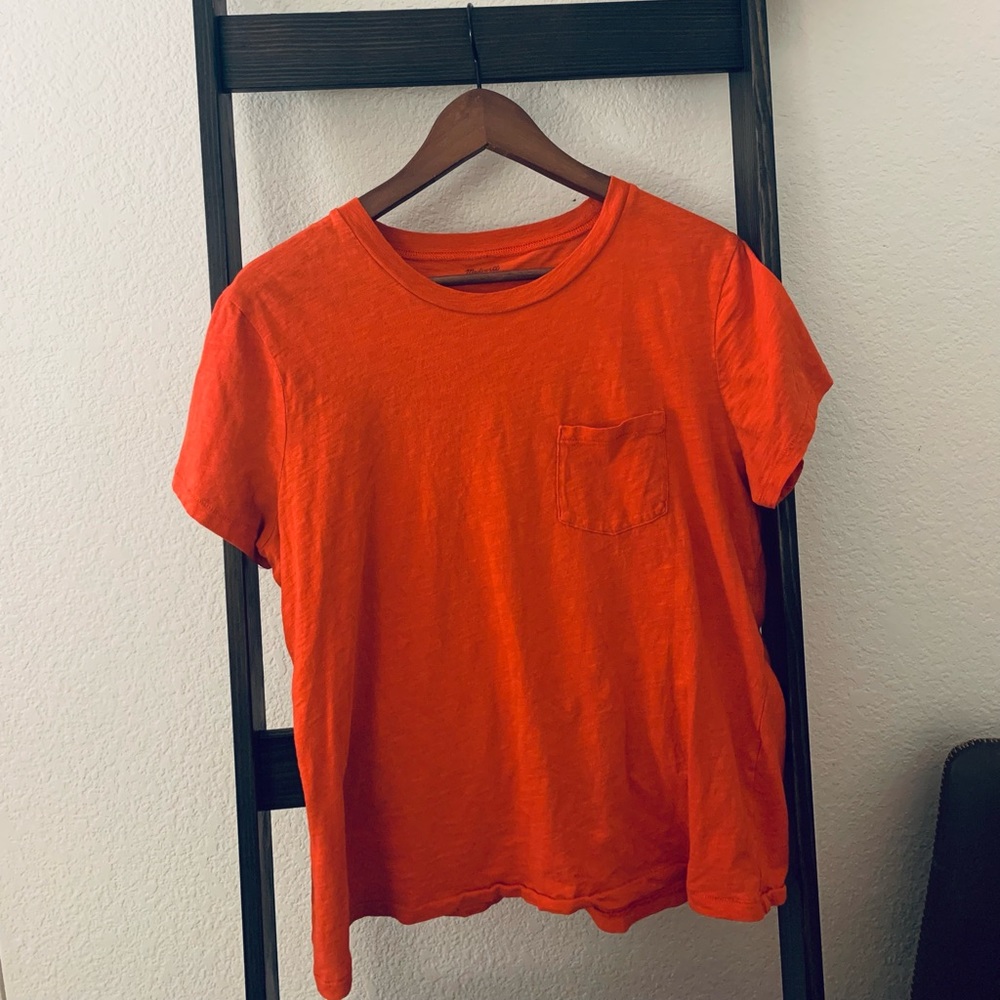 Madewell Orange Pocket Crop Top L